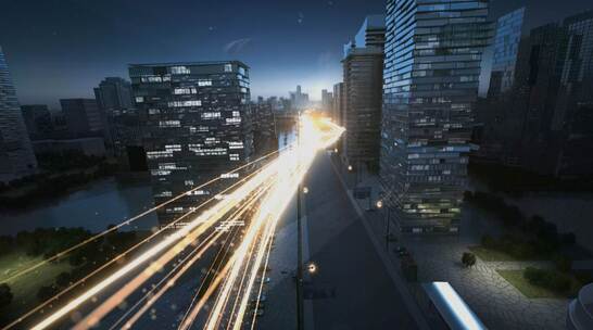 城市光线穿梭 智慧城市 科技感城市 互联网
