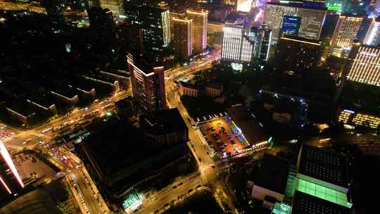 杭州黄龙体育中心玉古路夜景延时