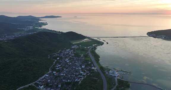 苏州西山岛日出日落航拍