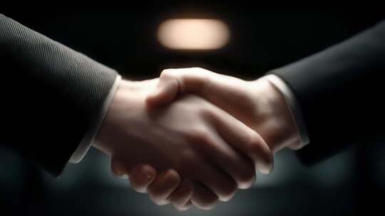 商务合作握手达成共识