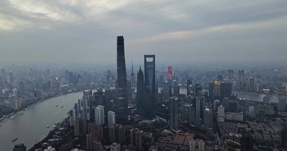 上海城市夜景航拍