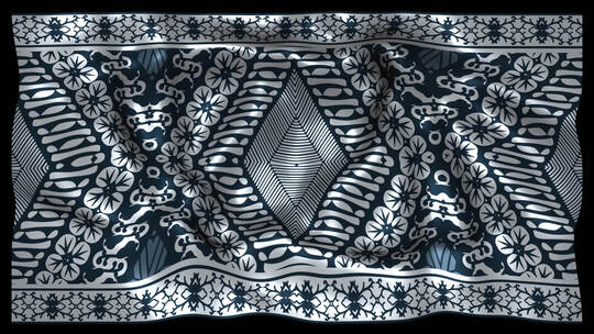 印度尼西亚民族丝绸图案布织物波浪阿尔法松