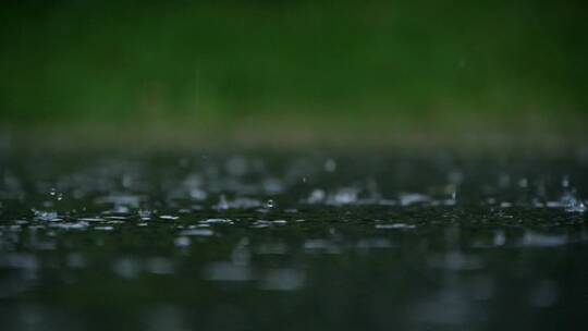 唯美下雨天雨滴雨水滴落升格意境