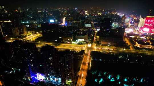 杭州西湖文化广场中山北路夜景车流视频素材