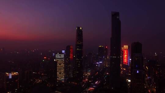 广州 西塔以及珠江两岸夜景