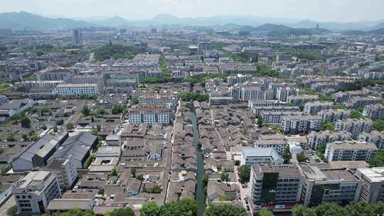 浙江绍兴仓桥直街历史街区航拍