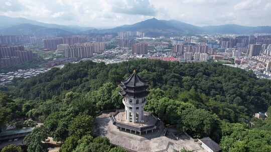 福建龙岩莲花山仰止阁航拍