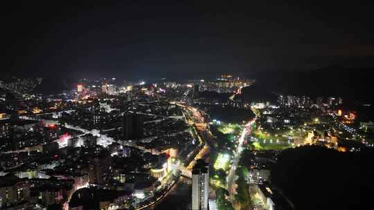 合集广东云浮城市大景夜景灯光航拍