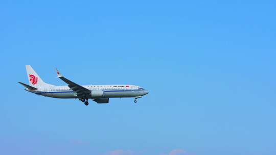 国际航空 飞机 航班 飞机降落 厦门高崎机场视频素材模板下载