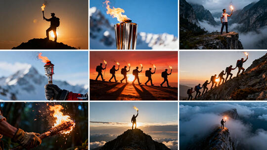 火把传递 励志团队企业文化 薪火相传