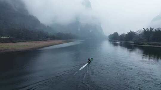 烟雨漓江航拍