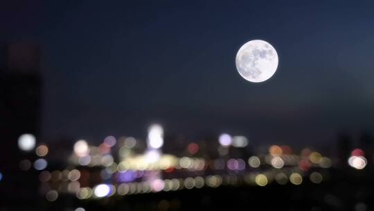 城市夜景月亮01