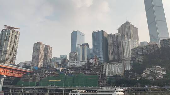 重庆江边地标建筑延时拍摄