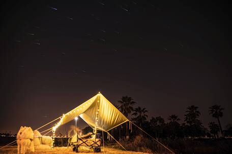 夜晚露营星空延时