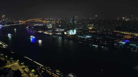 黄浦江码头江岸夜景