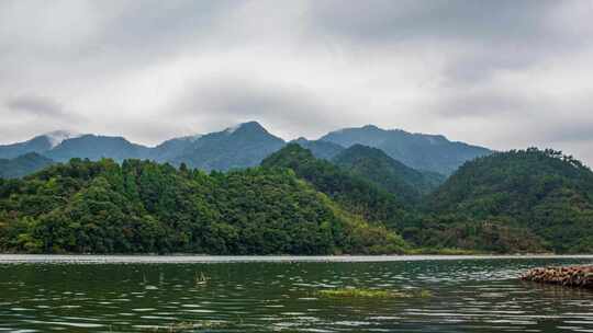 浙江杭州千岛湖清晨云雾延时视频素材模板下载