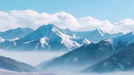雪山自然风光全景