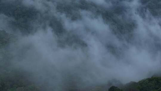 山林云雾弥漫全景素材