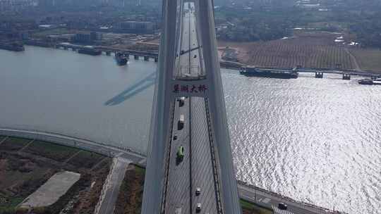安徽省合肥市巢湖大桥航拍风光
