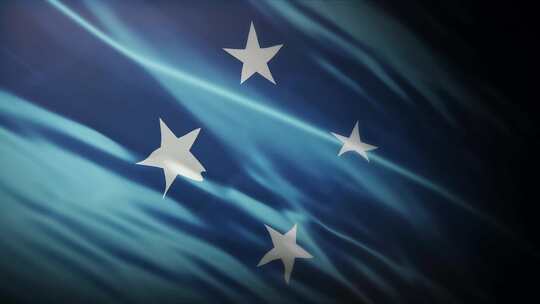 密克罗尼西亚国旗挥舞-4K视频素材模板下载