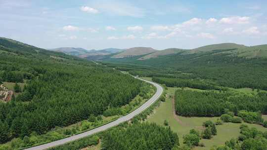 【航拍】草原天路风景 坝上草原 草原道路