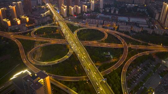 武汉夏日城市天际线夜景风光视频素材模板下载