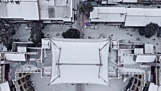 航拍洛阳丽景门雪景