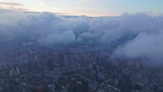 上海平流雾天气航拍