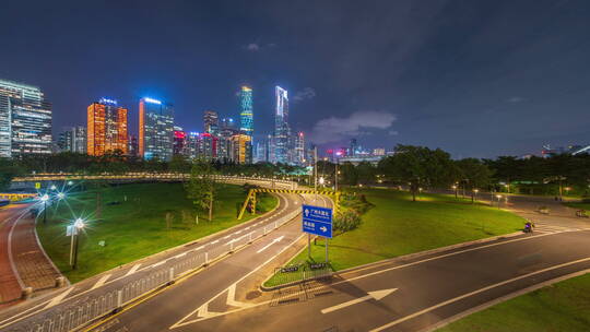 珠江新城广州大桥夜景延时视频素材模板下载