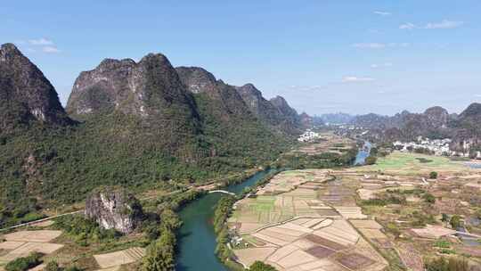 桂林阳朔十里画廊桂林山水风光航拍