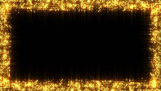 金色粒子创意视频框