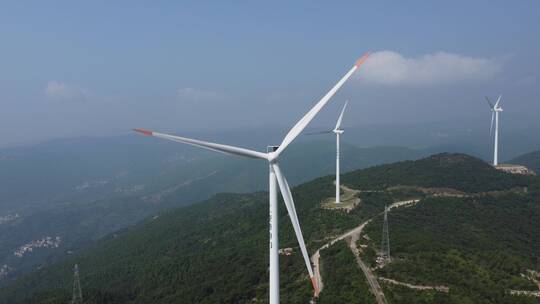 航拍福建江口风电风景4K实拍视频