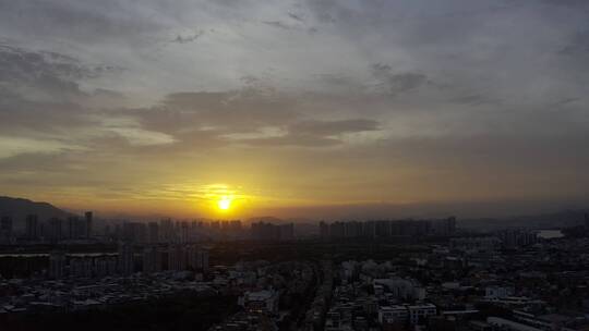 泉州开元寺东西塔特写西街钟楼航拍市区大景