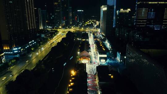 合集武汉楚河汉街夜景4K航拍视频素材模板下载