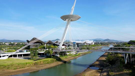 海南省三亚市三亚国际免税城航拍建筑与风景