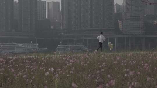 男士公园城市跑步 健康跑 晨跑