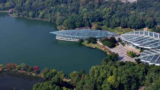 南京植物园玄武湖航拍