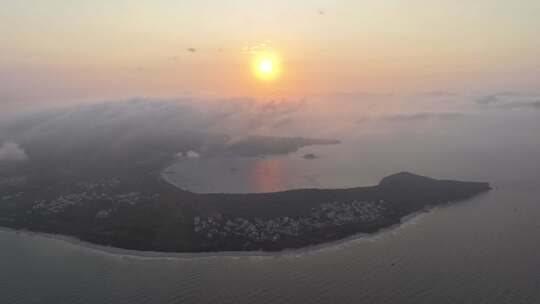 涠洲岛日出航拍