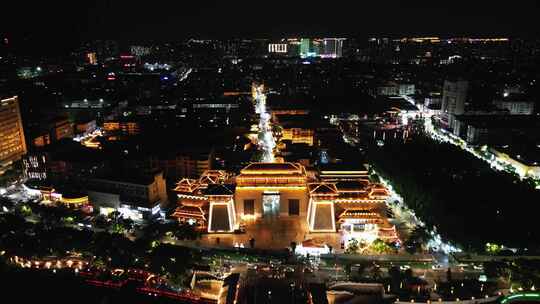 合集航拍河南许昌曹魏古城夜景