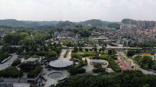 航拍城市建筑高楼交通桥梁地标风景