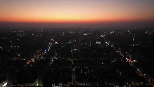 湖南衡阳城市夜景灯光航拍