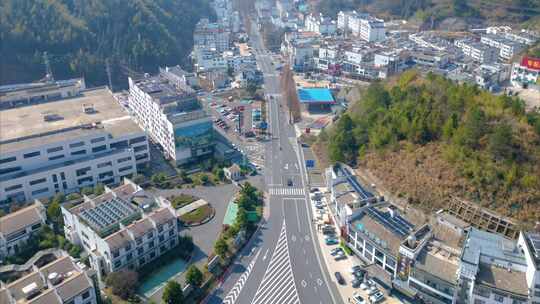 安徽省黄山风景区汤口镇大山航拍延时摄影风