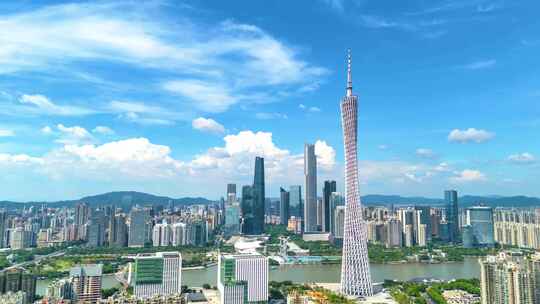 航拍延时广州珠江新城合集