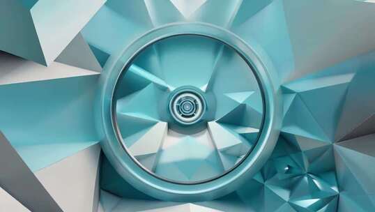 3D渲染几何元素与轮状物体