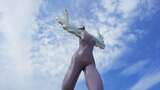 大梅沙海滨公园羽翼人雕塑盐田深圳3344高清在线视频素材下载