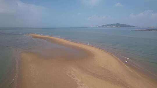 福建东山岛鱼骨沙洲航拍素材4K