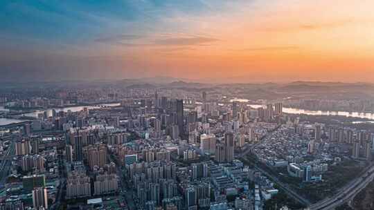 惠州惠城区黄昏大景航拍延时--4k-420-30P