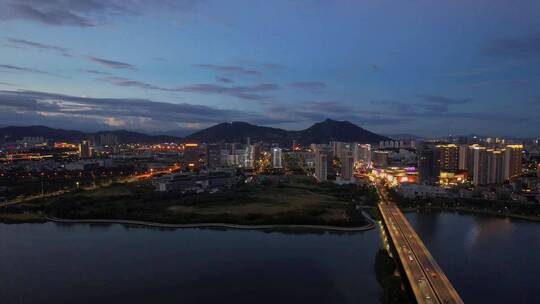 航拍厦门集美夜景视频素材模板下载