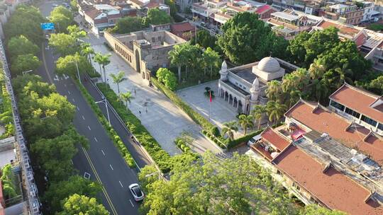 泉州清净寺航拍伊斯兰教建筑光明城旅游景点