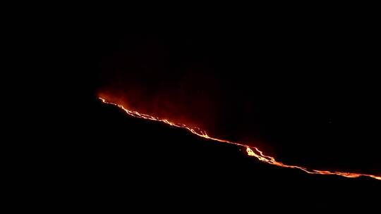 航拍火山活动 岩浆流动